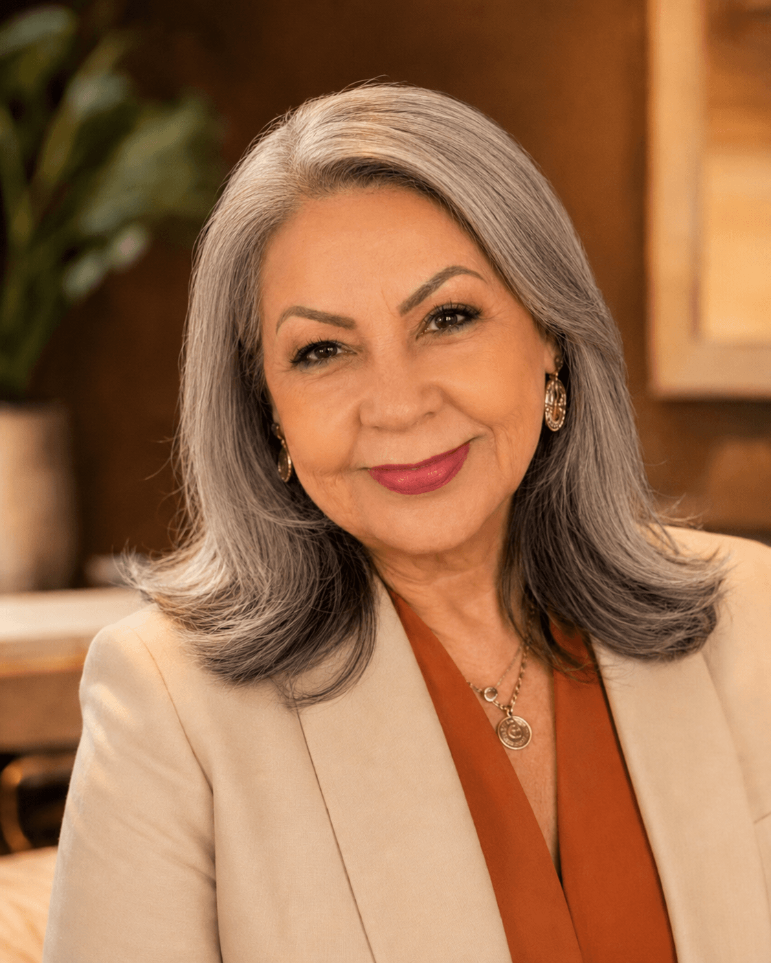 Retrato de Maggie Nevarez, coach y emprendedora de bienestar